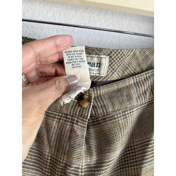 Vintage L.L. Bean Women’s Plaid Wool Trousers Pants Classic Fit Straight 18 Pet - Picture 10 of 10